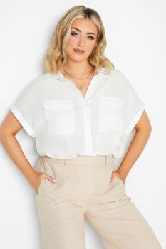 Yours Camisa Blanca Con Manga Sisa , Mujer Curvy Y Tallas Grandes, Yours