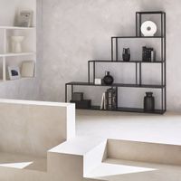 estanteria escalera de metal con 4 niveles negro