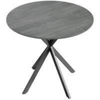 homcom mesa de cocina redonda 80 cm tablero compacto tablero de particulas metal 80x80x75 cm gris   aosom espana