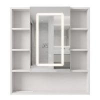armario con espejo led luna white 70x80 led