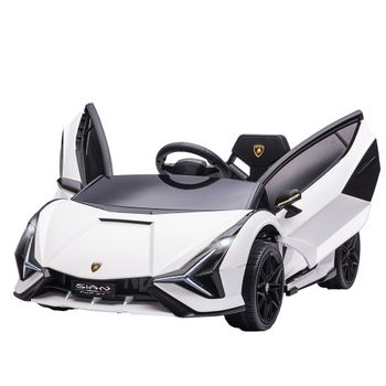 HOMCOM Coche Eléctrico Infantil 12V con Control Remoto con Música MP3 USB 108x62x40 cm Blanco   Aosom España
