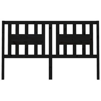 Cabecero Cama Mueble De Dormitorio Madera Maciza De Pino 206 X 4 X 100 Cm Negro M02_0008820