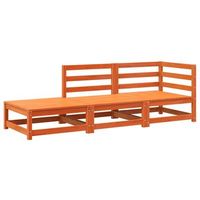 sofa de jardin con reposapies 2 plazas  sofa de exterior madera pino marron cera