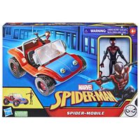 spiderman figura con vehiculo spider personaje  4 anos