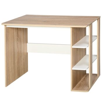 HomCom Escritorio con 3 Estantes 100x55x74cm Madera