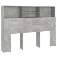 mueble cabecero cama  panel de cabecera gris hormigon 140x19x1035 cm
