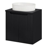 mueble bajo newport con lavabo ovalado 2 puertas 60x71x40 cm - negro encasa