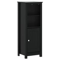 mueble de bano berg madera maciza de pino negro 40x34x110 cm vidaxl
