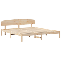 cama matrimonial  cama doble  estructura de cama con cabecera 200x200 cm de madera maciza de pino cfw69908