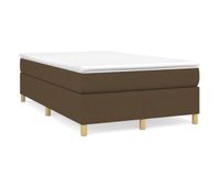 cama box spring con colchon tela marron oscuro 120x200 cm