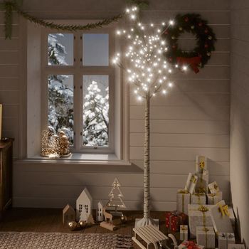 Vidaxl Árbol De Navidad Led Blanco Frío Sauce Interior Exterior 1,8 M