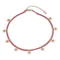 cadena para mujer rosa con flores