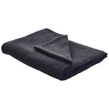 Manta De Algodón Gris Oscuro 130 X 180 Cm Cama Punto De Cruz Tamaño Grande Asaka