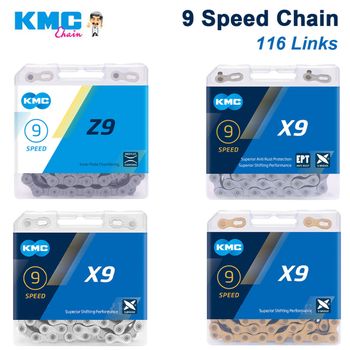 KMC 9S MTB cadena 9 velocidades bicicleta de montaña corriente Z9 X9 X9EPT bicicleta de carretera 9V cadenas 116 eslabones enlace de alimentación accesorios de ciclismo