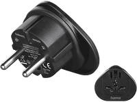 adaptador enchufe - hama 00223454 universal 100 v 250 v negro