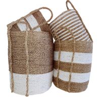 cesta de junco marino blancobeige - juego de 4