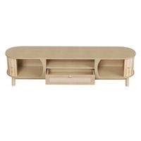 mueble de tv de ratan de 165 cm puertas cajones y puerta corredera