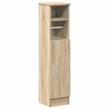 Mueble De Baño | Armario De Baño Con Portarrollos Roble Sonoma 20,5x22x90 Cm