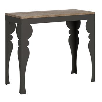 Consola Vintage De 14 Plazas De 40 A 306 Cm Dina-color Natural-soporte 2 Pies-alargaderas 3 Extensiones