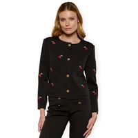 minueto chaqueta de punto cherry jacket - black para mujer