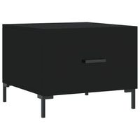 mesa de centro con cajon diseno moderno y contemporaneo 50 x 50 x 40 cm madera de ingenieria negra y hierro dec039667