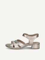 caprice heeled sandal metallic made of leather with block heel size 405