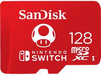 Tarjeta micro SDXC - SanDisk Licencia Nintendo®, 128 GB, Para Nintendo Switch 1, Lite, Oled, 100 MB/s, U3, Rojo