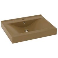 lavabo de bano moderno  lavabo de lujo con grifo ceramica 60x46 cm crema mate