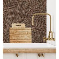 papel pintado vinilico hexagonos marron y lineas cobre en relieve - maurice metrix 681676 de gaulan - rollo de 10 m x 106 m