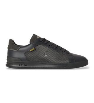 Polo Ralph Lauren para hombre. 809P15735001 Zapatillas Court Utility gris, marino (43), Piel, Plano, Cordones, Casual