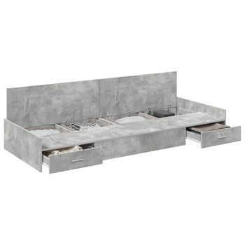 Estructura De Cama Con Cajón Gris Concreto 75 X 190 Cm Vidaxl