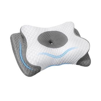 Almohada Cervical Para Adultos Con Núcleo De Espuma Viscoelástica, Alta Y Que No Se Deforma.