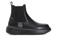 botin mujer de piel con aplicacion lateral de strass black 39