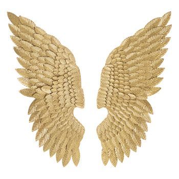 Set De 2 Paneles Decorativos Alas De Metal Cm 37,5x3x100