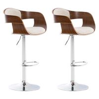 set de 2 taburetes kingston en tela nogalcrema 48x50x88 cm clp