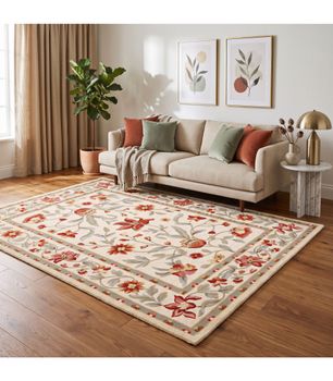 Cordoba 07 - Alfombra de Pura lana virgen - Diseño de Flores - Exclusiva Mundoalfombra