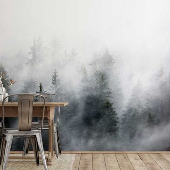 Papel pintado madera en la niebla 364x270cm