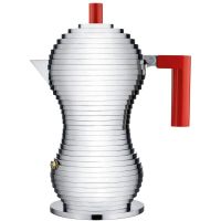 alessi pulcina cafetera italiana 3 tazas roja