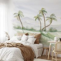 papel pintado paisaje panoramico de palmeras colores 150 x