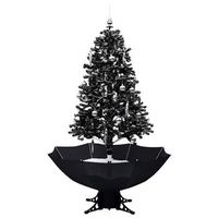 arbol de navidad con nieve y base de paraguas pvc negro 170 cm vidaxl