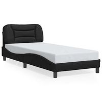 estructura de cama sin colchon hvar cuero sintetico negro 90x190 cm vidaxl