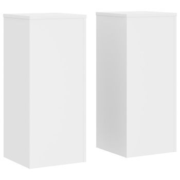 Soportes De Plantas 2 Uds Madera Ingeniería Blanco 30x30x70 Cm Vidaxl