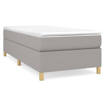 Cama Tapizada 203x90x35 Cm Tejido - Gris