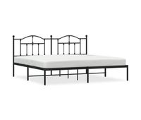 estructura de cama con cabecero metal negro 193x203 cm con cabecero