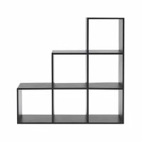 estanteria con 6 cubos de mdf negra