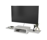 mueble de tv flotante tar con 2 estantes 115x30x16 cm - blanco encasa