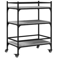 carrito de cocinarestanteria de cocina carrito de servir madera ingenieria gris sonoma 65x40x865 cm