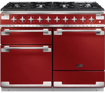 RANGEMASTER Elise 110 Dual Fuel Range Cooker - Cherry Red & Chrome, Red