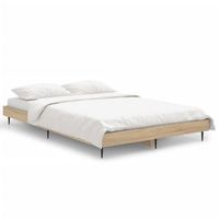 estructura de cama madera contrachapada roble sonoma 120x190 cm
