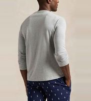 polo ralph lauren para hombre 714844759003 camiseta de dormir de punto de algodon gris m homewear manga larga